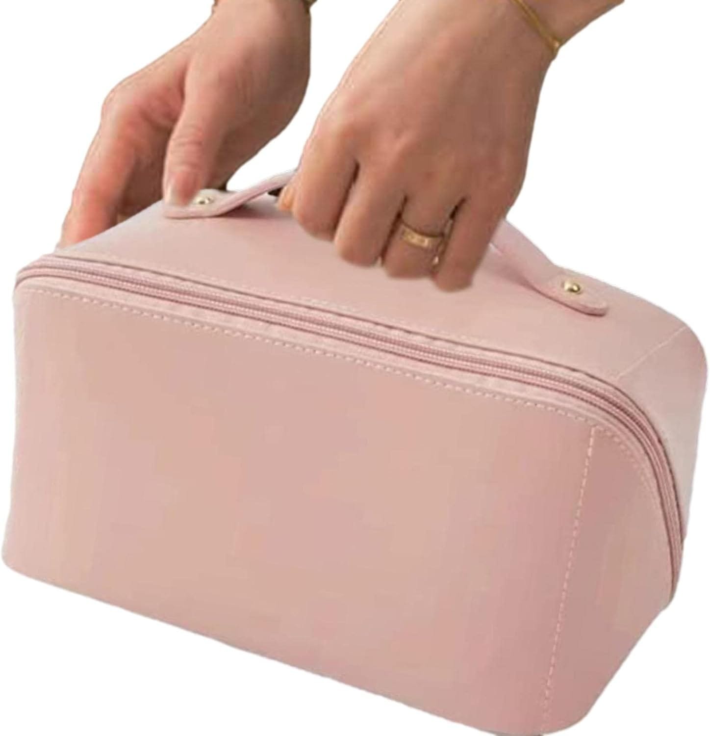 Ocobetom Bolsa cosmética de Viaje de Gran Capacidad, Bolsa portátil de Maquillaje de Viaje, Bolsa de Aseo de Cuero para artículos de tocador cosméticos de Cuidado de la Piel - Imagen 7