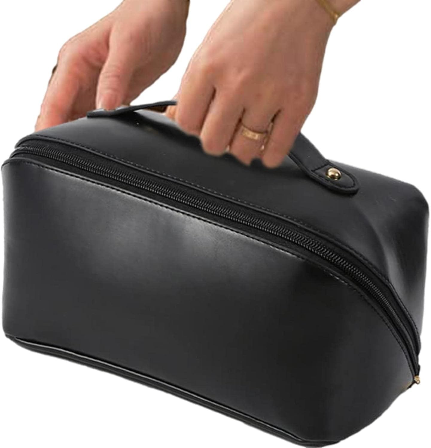 Ocobetom Bolsa cosmética de Viaje de Gran Capacidad, Bolsa portátil de Maquillaje de Viaje, Bolsa de Aseo de Cuero para artículos de tocador cosméticos de Cuidado de la Piel - Imagen 7