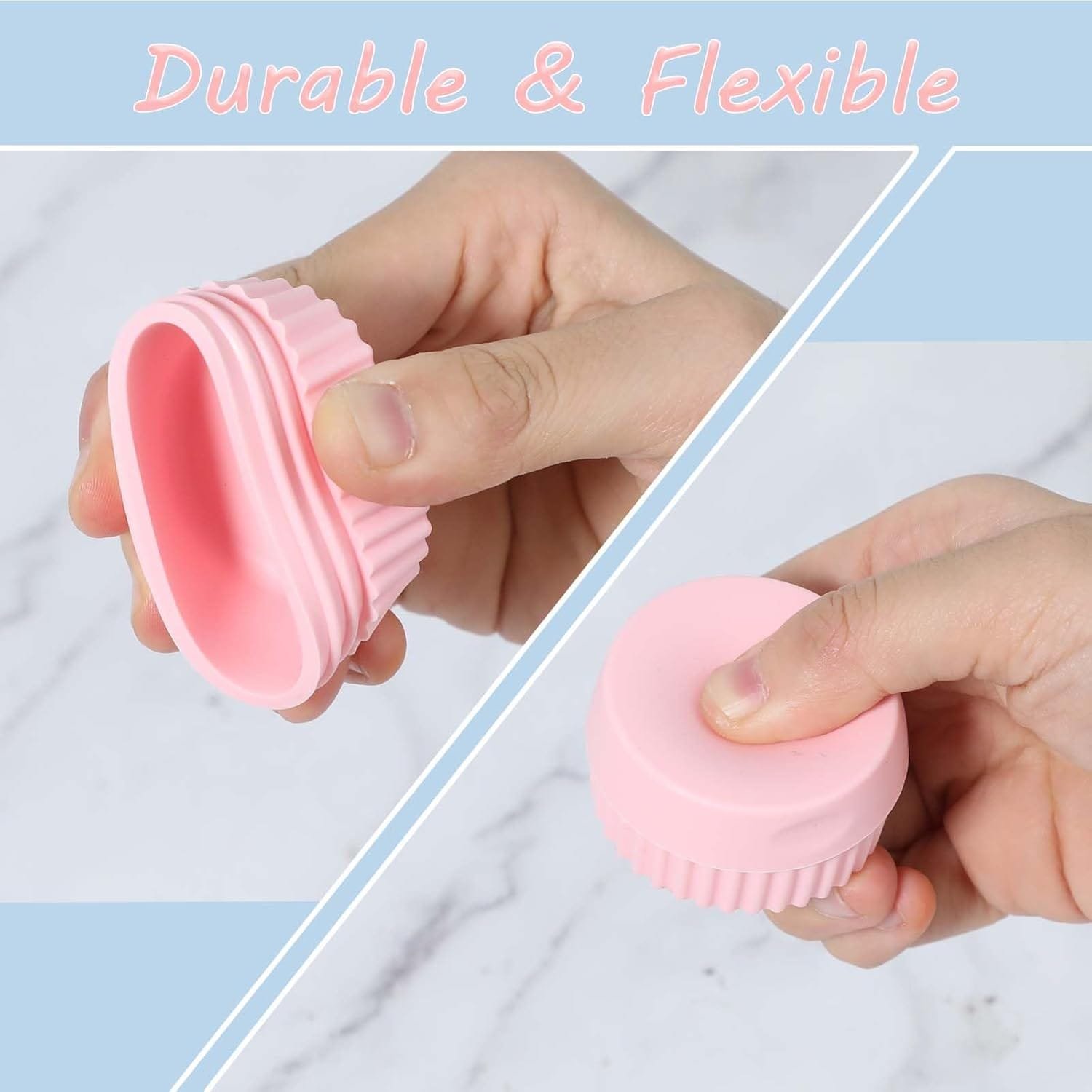 Giantree Recipientes de viaje para artículos de tocador, 4 tarros pequeños de silicona para crema de 19.3 g/20 ml, recipientes de tamaño de viaje a prueba de fugas, esenciales de viaje con tapa para - Imagen 4