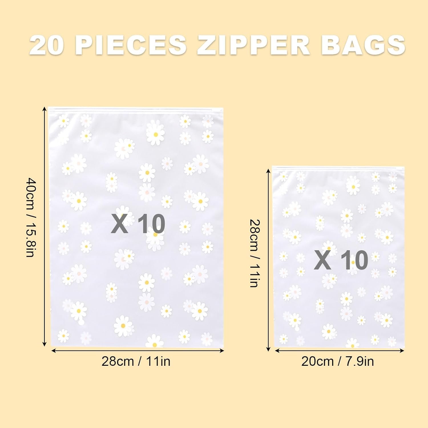 KEYRI 20 Piezas Bolsas de Almacenamiento de Viaje para Guardar Ropa Organizadores de Embalaje de Viaje Ziplock Reutilizable de Transparente para Almacenar Bragas Zapatos Cosmético (Floral) - Imagen 2