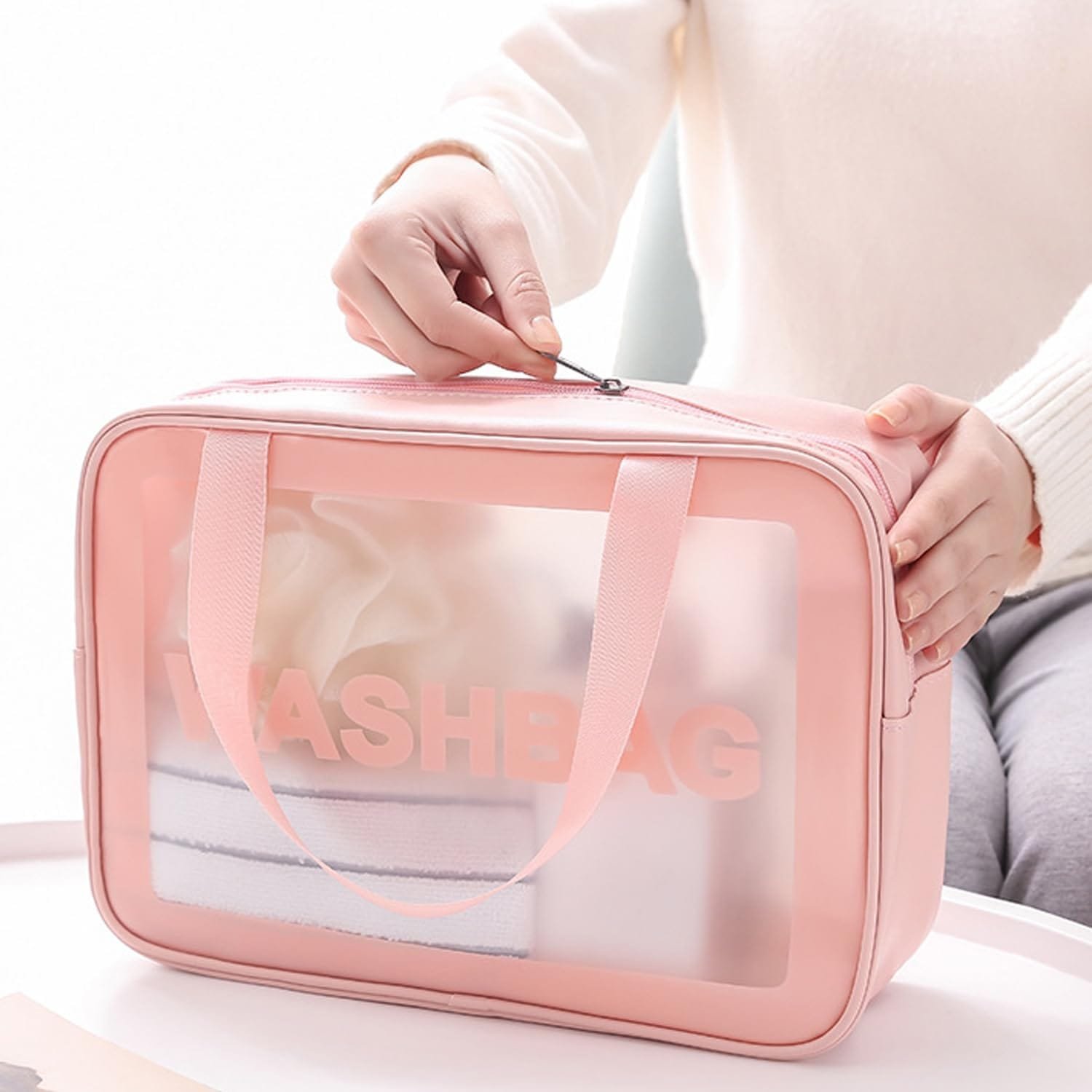 4 piezas Artículos de tocador, bolsas de maquillaje, bolsas de maquillaje de viaje transparentes, bolsas de maquillaje de viaje portátiles, artículos de tocador y bolsas de maquillaje, bolsas de - Imagen 6