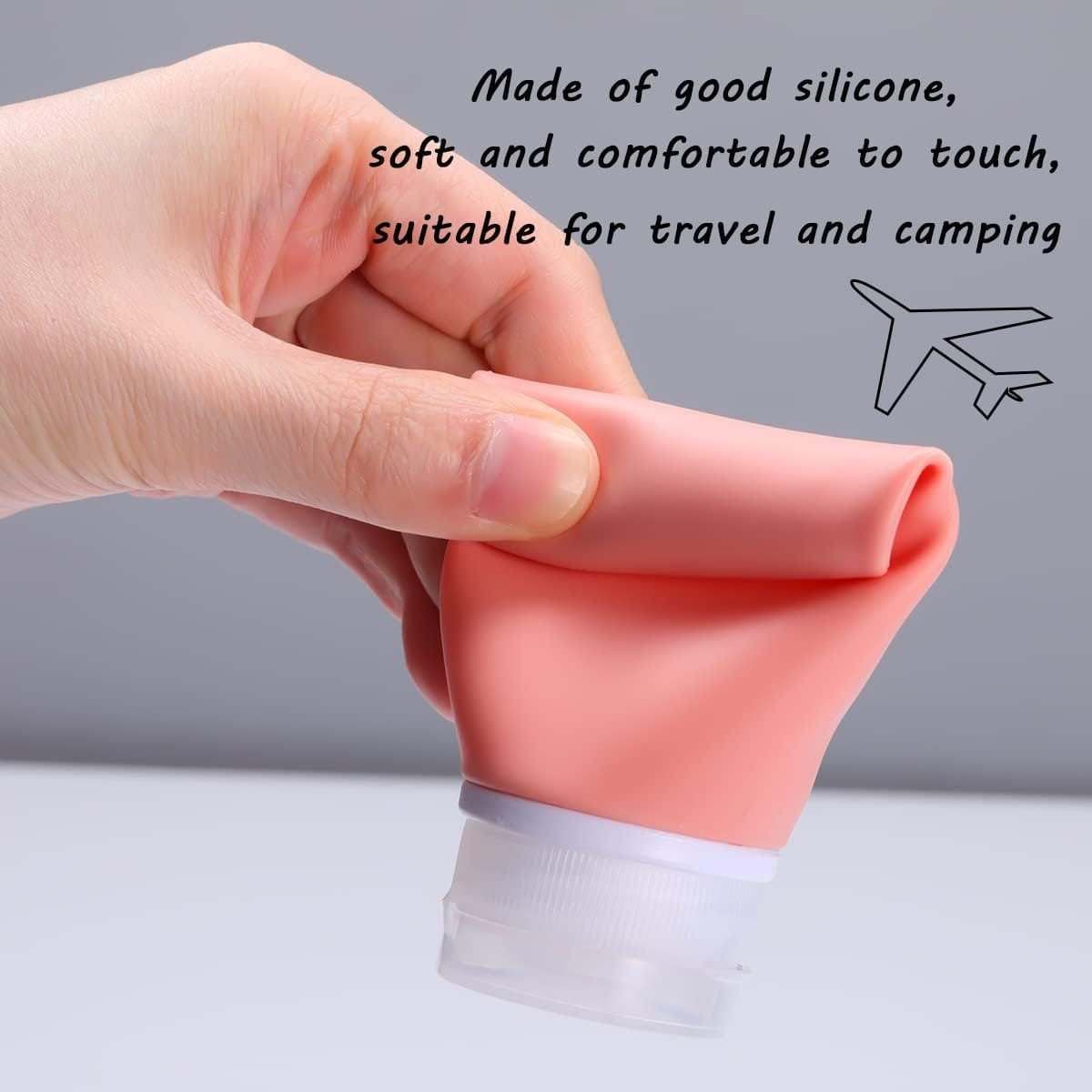 13 Piezas Botes Viaje, Botellas de Viaje Silicona, Lociones y Artículos de Tocador, Botes Viaje Rellenables con Bolsa de Almacenamiento, Adecuadas para Envasar Artículos de Tocador, Cosméticos - Imagen 3