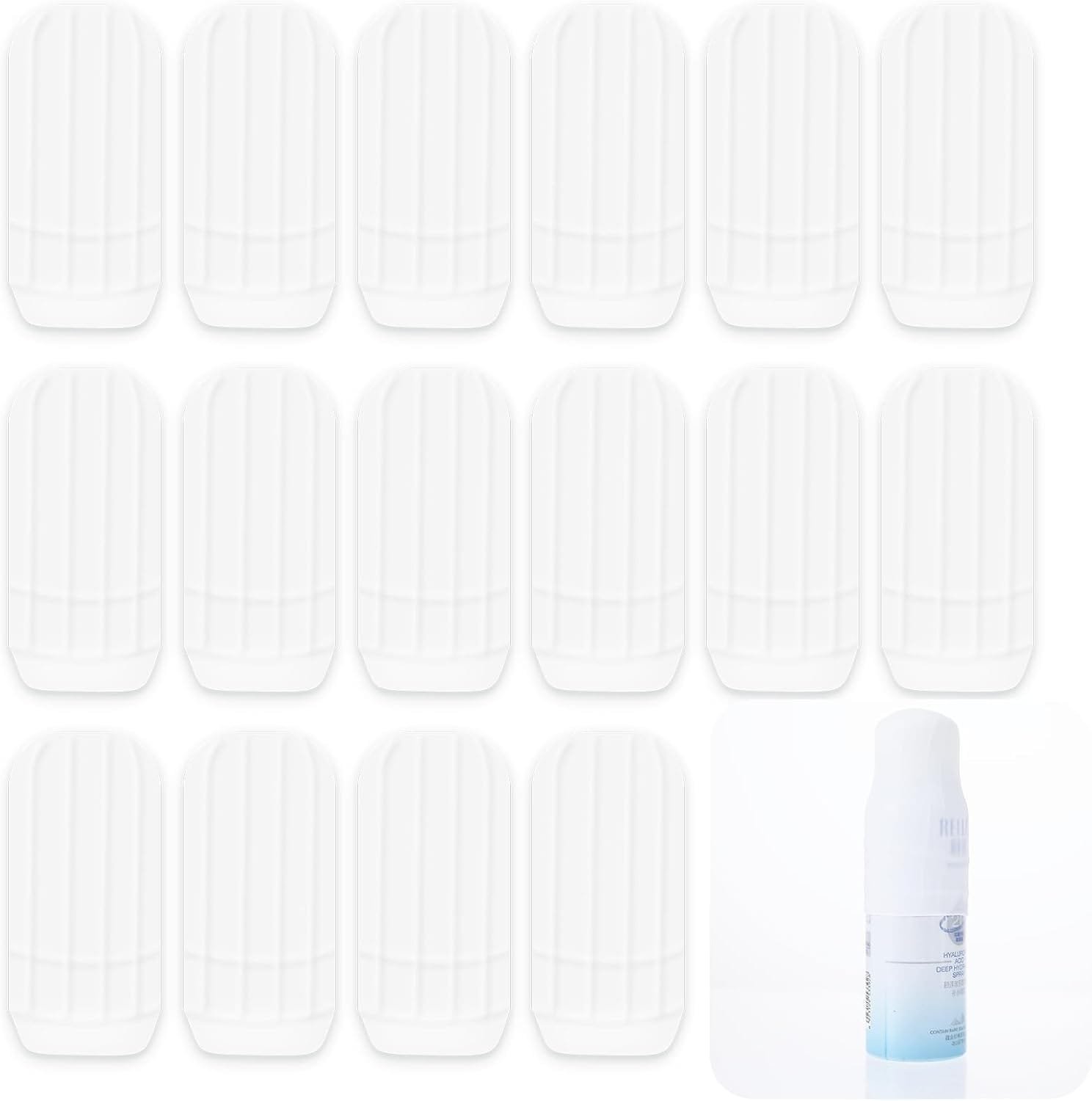 Dimeho 16 fundas elásticas para evitar fugas, artículos esenciales de viaje, fundas de silicona reutilizables a prueba de fugas para contenedores de viaje, equipaje, artículos de tocador de tamaño de - Imagen 8