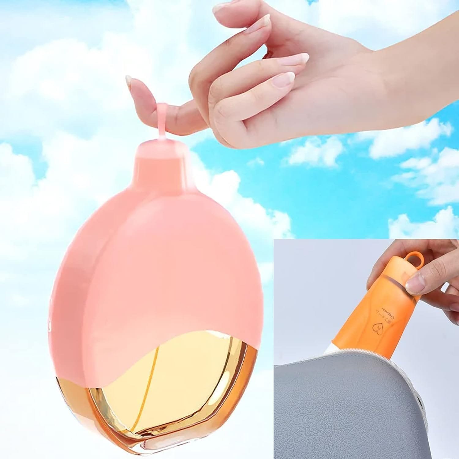 8 Piezas Fundas a Prueba de Fugas Viajes,Funda Elástica a Prueba de Fugas para Viajes al aire Libre,Accesorio de Viaje Reutilizable Funda Protectora para Artículos de Tocador Estándar - Imagen 5