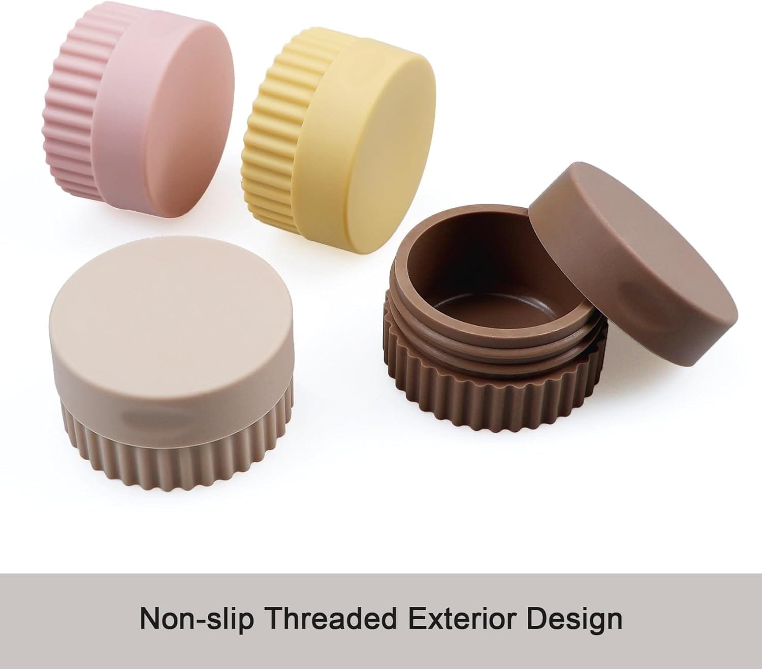 Tenorbass Envases de Viaje, Tarros de Silicona de Viaje para Cremas Lociones Envases con Tapa a Prueba de Fugas Pequeños Envases de Viaje para Artículos de Baño, Cosméticos (Pack de 4) - Imagen 3