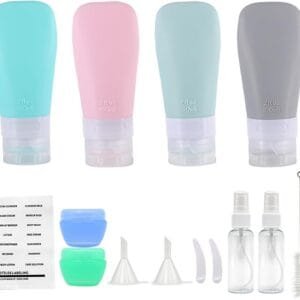 13 Piezas Botes Viaje, Botellas de Viaje Silicona, Lociones y Artículos de Tocador, Botes Viaje Rellenables con Bolsa de Almacenamiento, Adecuadas para Envasar Artículos de Tocador, Cosméticos