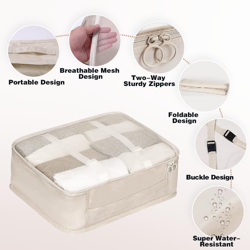 Organizadores para Maletas, 11 Set de Bolsas de Viaje para Equipaje, Packing Cubes Para zapatos, Ropa Interior, Cosméticos, Travel Essentials - Imagen 3