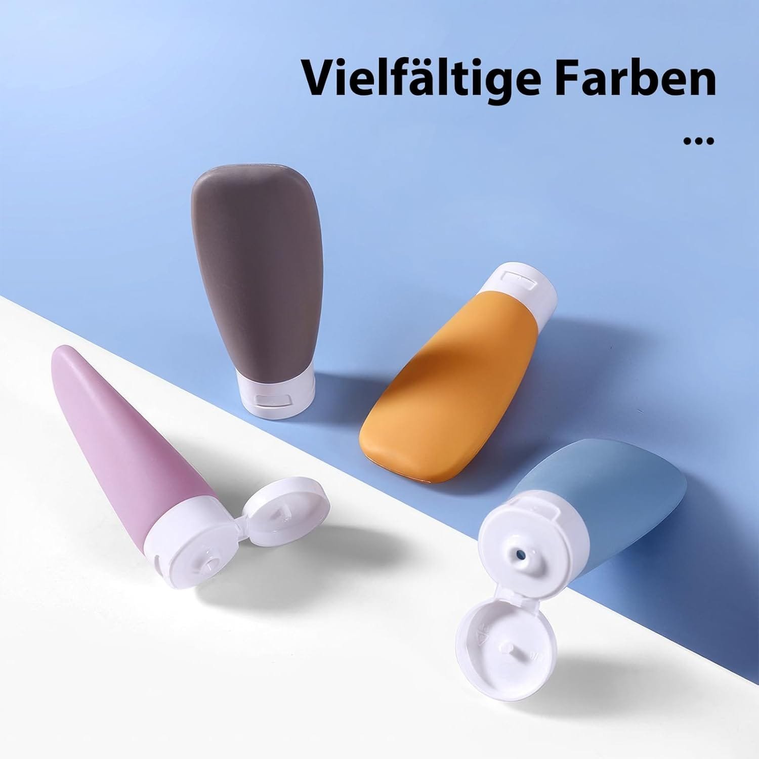 Qwesure Xixi 4 recipientes de silicona portátiles a prueba de fugas, para viajes al aire libre, viajes, artículos de tocador, loción, dispensador, botella dispensadora - Imagen 4