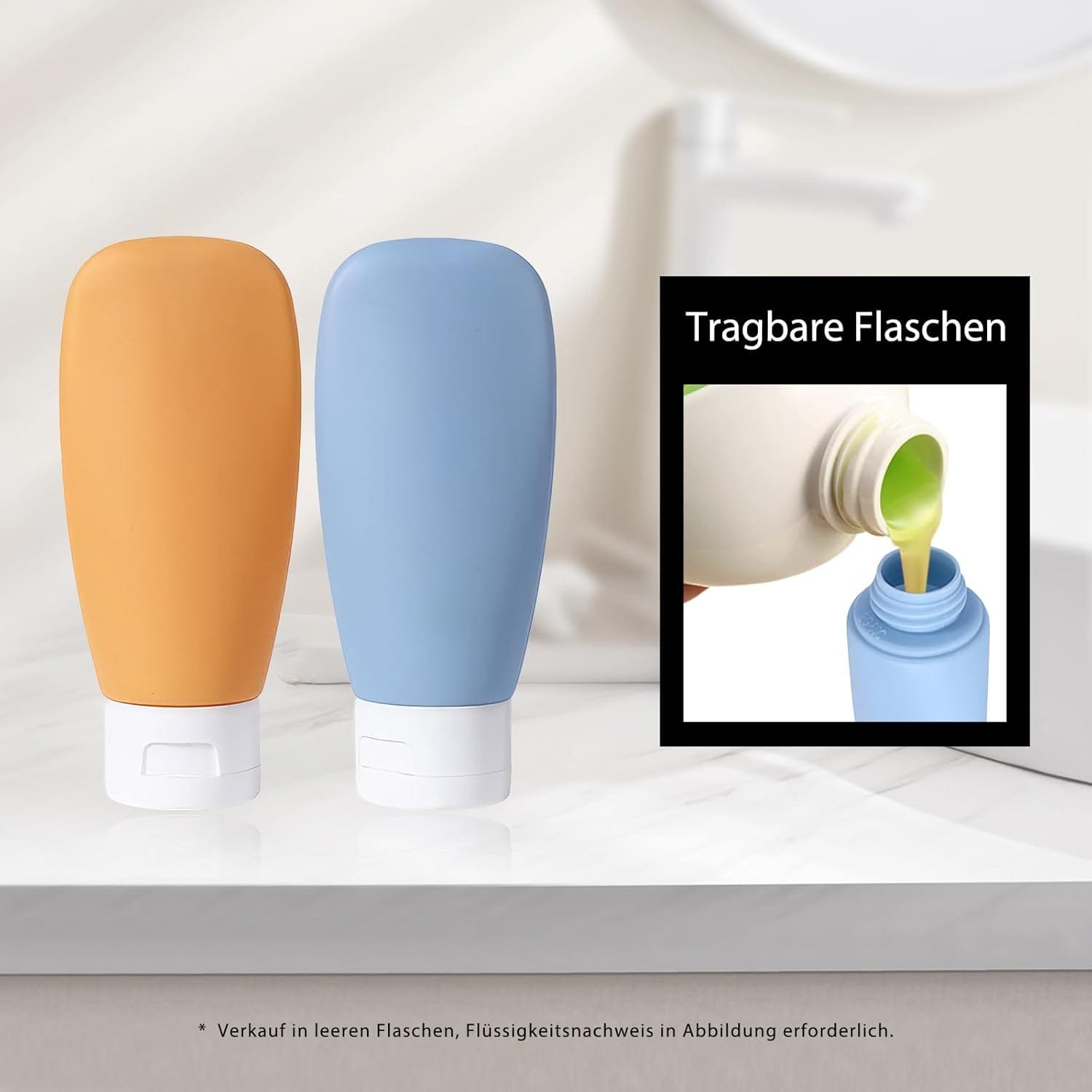 Qwesure Xixi 4 recipientes de silicona portátiles a prueba de fugas, para viajes al aire libre, viajes, artículos de tocador, loción, dispensador, botella dispensadora - Imagen 3