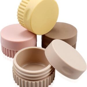 Tenorbass Envases de Viaje, Tarros de Silicona de Viaje para Cremas Lociones Envases con Tapa a Prueba de Fugas Pequeños Envases de Viaje para Artículos de Baño, Cosméticos (Pack de 4)