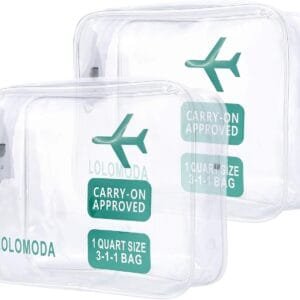 Kit de Aseo Transparente de 2 Piezas, Kit de Viaje para el avión, Conjunto de Viaje en Equipaje de Mano, Bolsa de cosméticos para Hombres y Mujeres TSA Bolsa de Transporte Conforme a la Norma