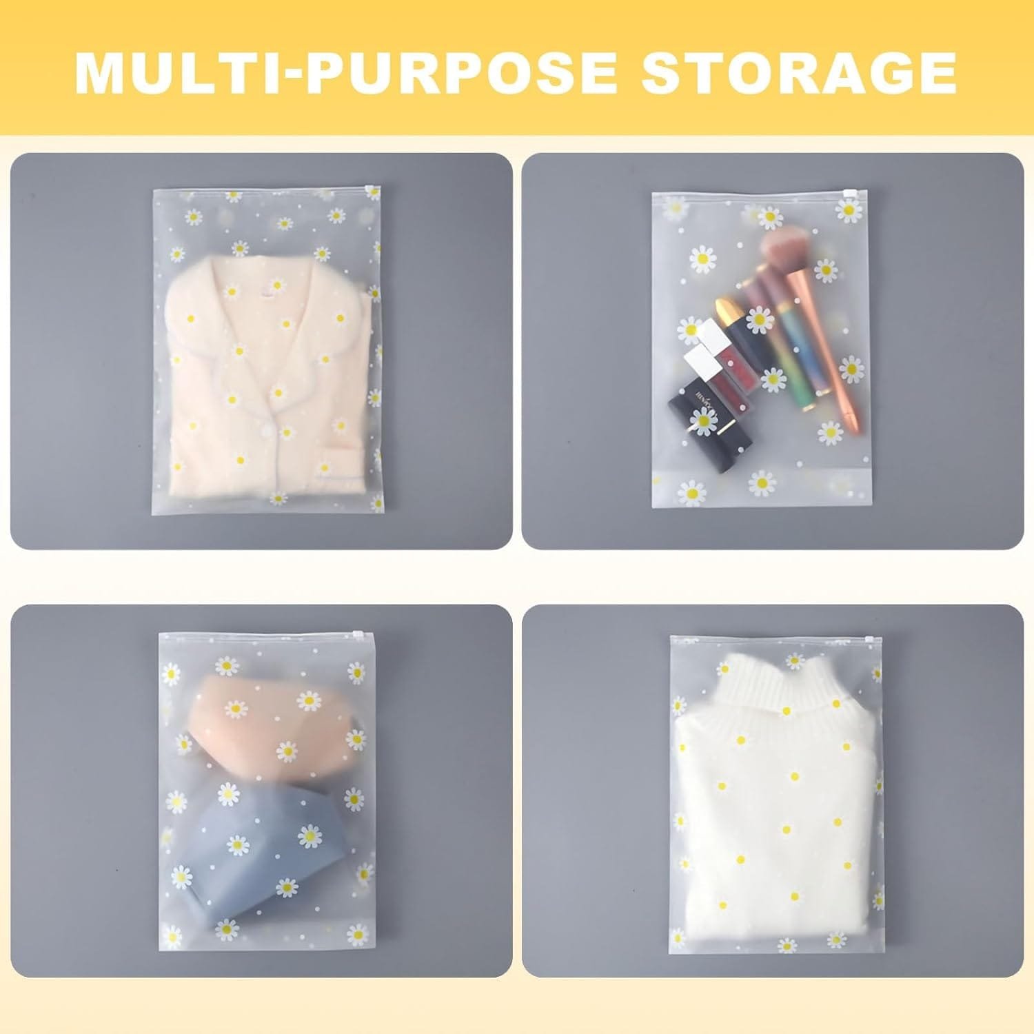 KEYRI 20 Piezas Bolsas de Almacenamiento de Viaje para Guardar Ropa Organizadores de Embalaje de Viaje Ziplock Reutilizable de Transparente para Almacenar Bragas Zapatos Cosmético (Floral) - Imagen 9