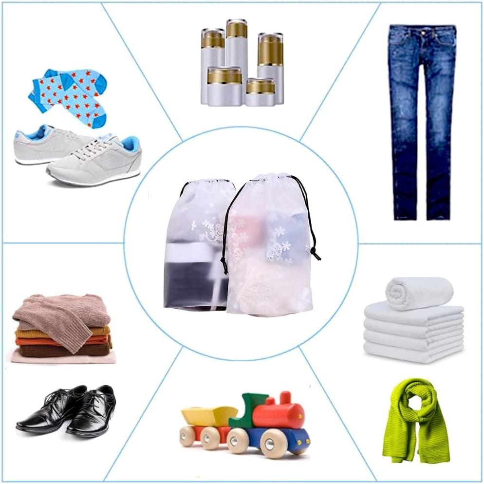 Bolsas para Zapatos 25 PCS Bolsas Transparentes con Cordón, Zapatos de Viaje Bolsa de Acabado, Multifunción Impermeable Bolsa a Prueba de Polvo Zapatos, para Cosméticos Ropa Calzado Artículos Viajes - Imagen 6