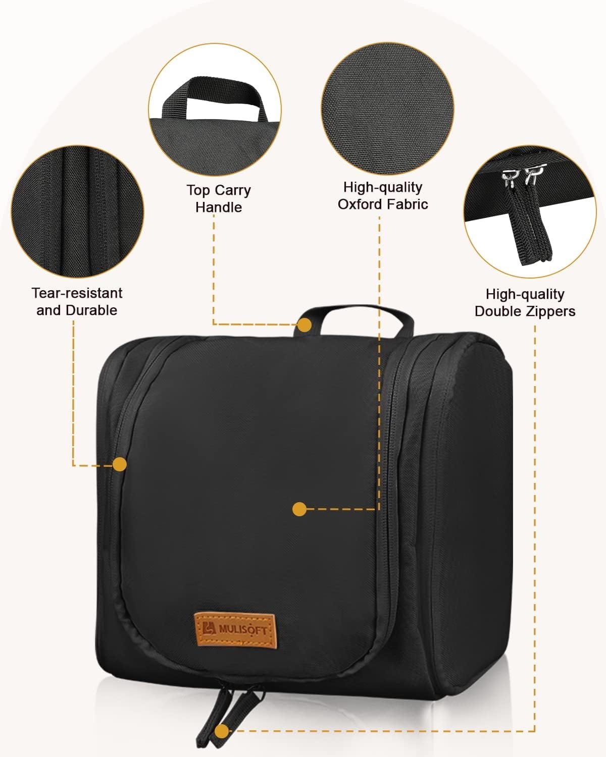 Neceser para Mujeres y Hombres, Bolsa de Maquillaje de Viaje Resistente al Agua con Gancho para Colgar, Bolsa organizadora de artículos de tocador de Viaje compacta - Imagen 7