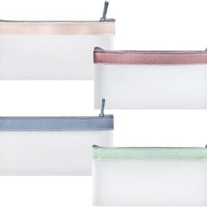SSRDFU Estuche Transparente - 4 PCS Bolsa organizadora de artículos de papelería, Multifuncional, Transparente, Bolsa de cosméticos de Viaje, Bolsa de Almacenamiento para Suministros