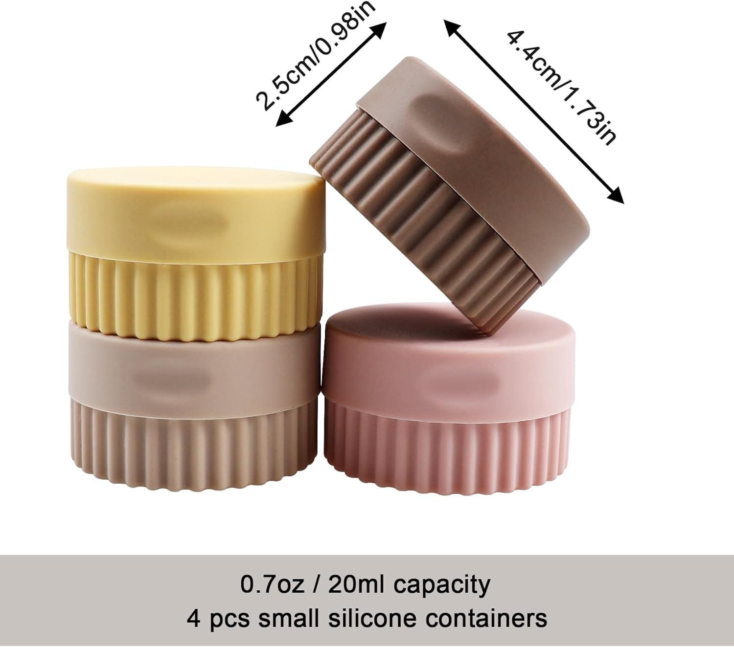 Tenorbass Envases de Viaje, Tarros de Silicona de Viaje para Cremas Lociones Envases con Tapa a Prueba de Fugas Pequeños Envases de Viaje para Artículos de Baño, Cosméticos (Pack de 4) - Imagen 2