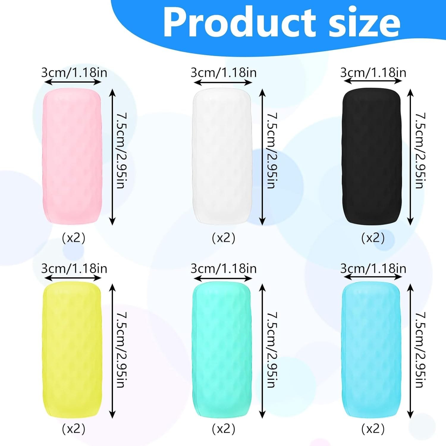 GEEHUA 12 fundas elásticas de silicona para botellas de viaje, a prueba de fugas, cierres de fugas, accesorios esenciales de viaje para artículos de tocador de tamaño de viaje, champú, acondicionador, - Imagen 2