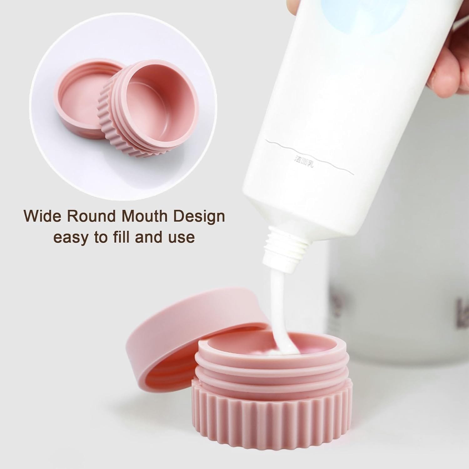 Tenorbass Envases de Viaje, Tarros de Silicona de Viaje para Cremas Lociones Envases con Tapa a Prueba de Fugas Pequeños Envases de Viaje para Artículos de Baño, Cosméticos (Pack de 4) - Imagen 4