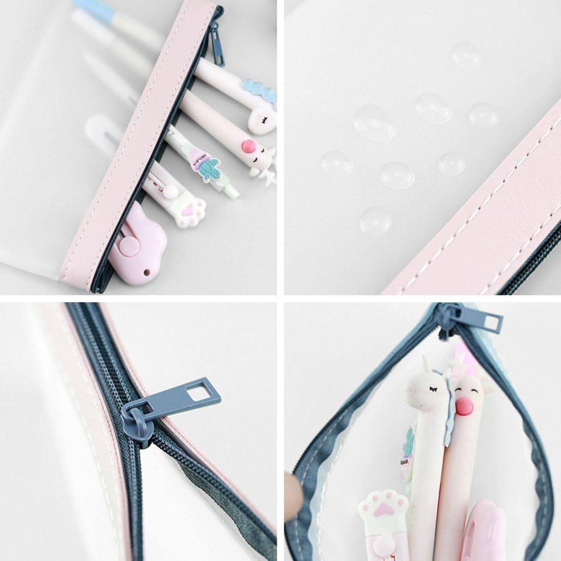 SSRDFU Estuche Transparente - 4 PCS Bolsa organizadora de artículos de papelería, Multifuncional, Transparente, Bolsa de cosméticos de Viaje, Bolsa de Almacenamiento para Suministros - Imagen 4