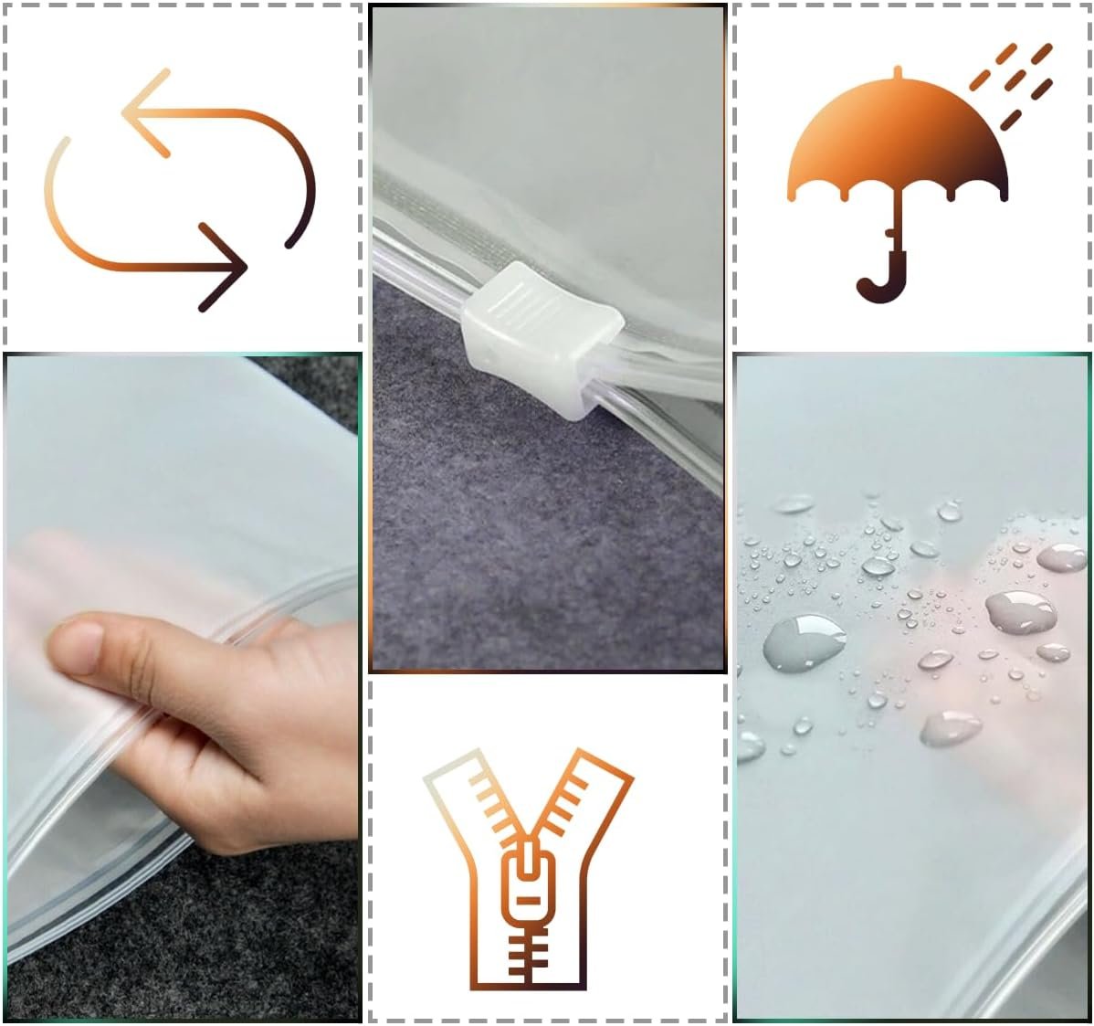 Nenull 30 x 40 cm, 30 unidades, bolsa con cremallera, bolsa de viaje, bolsa de ropa, impermeable, resistente a los olores, bolsa de almacenamiento - Imagen 3