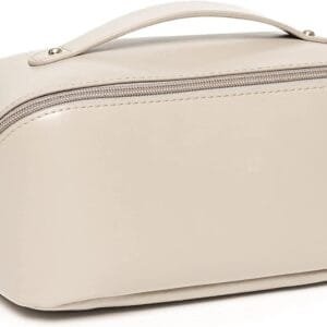 Bolsa Cosméticos Viaje Gran Capacidad, Bolso Portátil del Lavado del Viaje, Bolsa de Maquillaje de Cuero Impermeable con Asa para Cosméticos, Artículos de Aseo de Las Mujeres