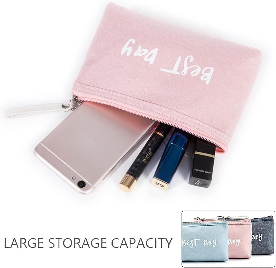 Binnan 3 Piezas Neceser de Cosméticos, Bolso de Aseo Cosmético Impermeable, Bolsas de Maquillaje de Lona, Neceser de Viaje Multifuncional con Cremallera - Imagen 8