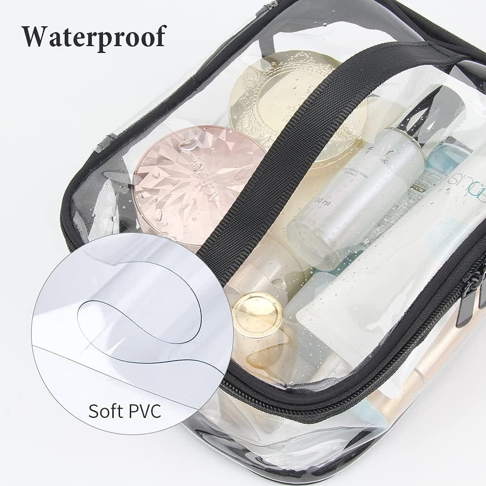 2 Piezas Neceser Transparente PVC Bolsa de Cosméticos Impermeable con Cremallera Bolsa de Lavado Impermeable para Viaje Bolsa de Aseo Portátil para Almacenamiento Neceseres - Imagen 2
