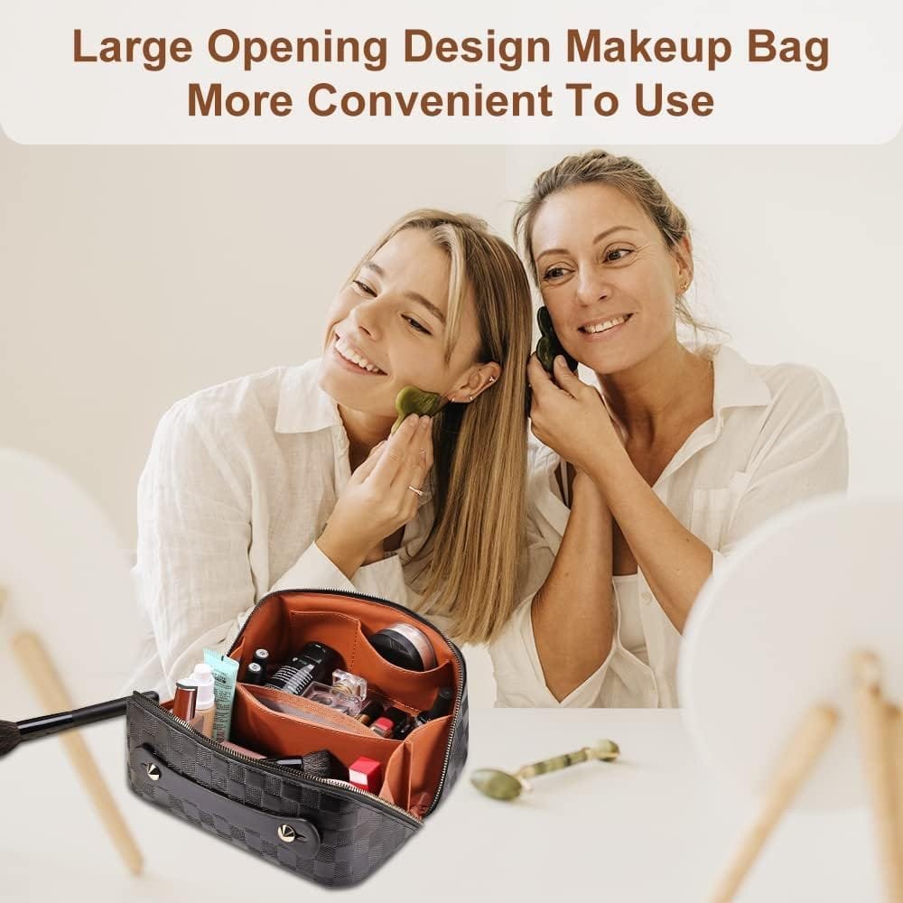 Bolsa de Cosméticos de Viaje de Gran Capacidad, Bolsa de Cosméticos Impermeable, Bolsa de Lavado de Viaje Multifuncional y Portátil de con Asa y Cremallera, para Cosméticos, Artículos de Tocador - Imagen 6