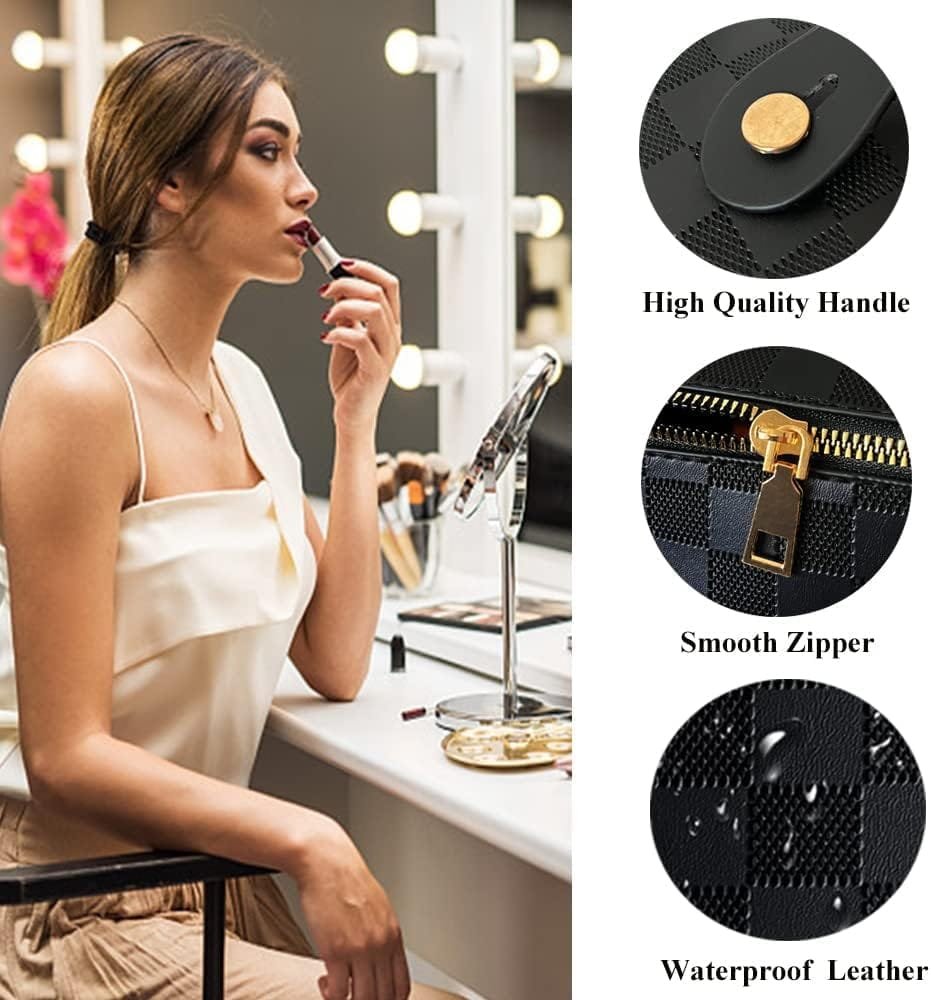 Bolsa de Cosméticos de Viaje de Gran Capacidad, Bolsa de Cosméticos Impermeable, Bolsa de Lavado de Viaje Multifuncional y Portátil de con Asa y Cremallera, para Cosméticos, Artículos de Tocador - Imagen 2