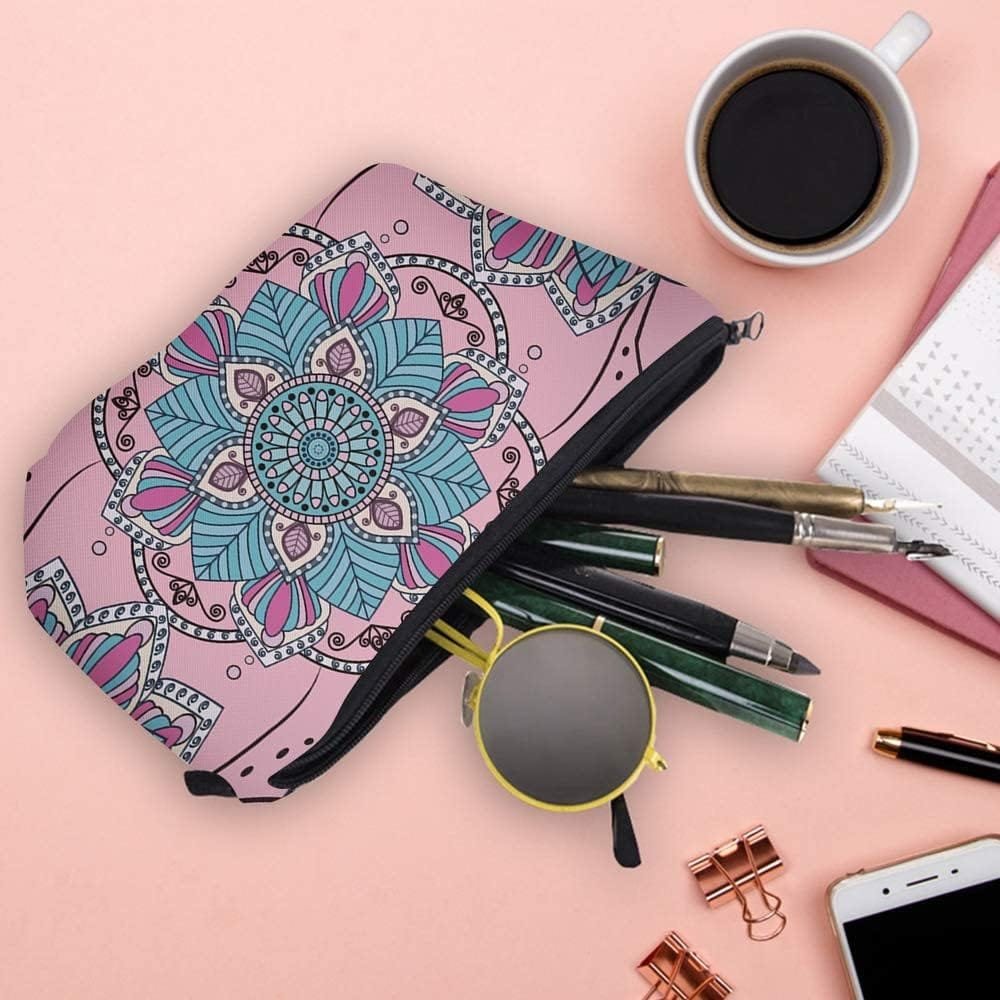 4 Piezas Neceser Maquillaje Pequeño Pequeña Práctico Estampado Cosméticos Bolsa de Aseo Bolsas de Maquillaje de Lona con Cremallera para Escuela de Manualidades de Viaje DIY - Imagen 2