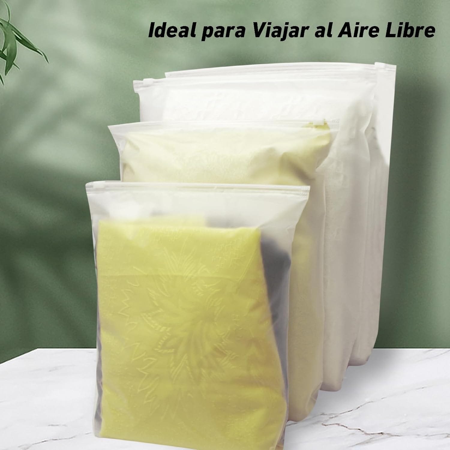 25 Piezas Bolsas de Almacenamiento de Viaje de Ropa de Plástico con Cremallera, Organizador de Viajes Mate Transparente Reutilizable para Ropa, Zapatos y Artículos de Tocador (5 Tamaños) - Imagen 6