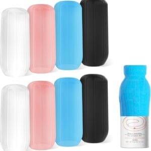 8 Fundas para Botellas de Silicona de Viaje, artículos de tocador para protección de Fugas, Funda elástica para Viajes al Aire Libre, Accesorios de Viaje Reutilizables para champú Gel