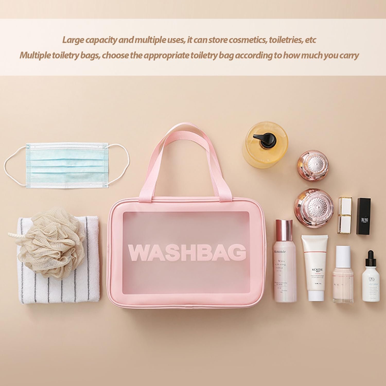 4 piezas Artículos de tocador, bolsas de maquillaje, bolsas de maquillaje de viaje transparentes, bolsas de maquillaje de viaje portátiles, artículos de tocador y bolsas de maquillaje, bolsas de - Imagen 3