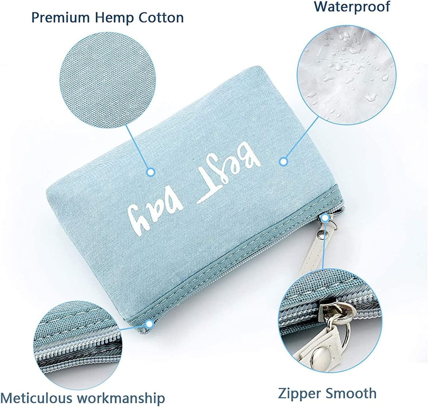 Binnan 3 Piezas Neceser de Cosméticos, Bolso de Aseo Cosmético Impermeable, Bolsas de Maquillaje de Lona, Neceser de Viaje Multifuncional con Cremallera - Imagen 4