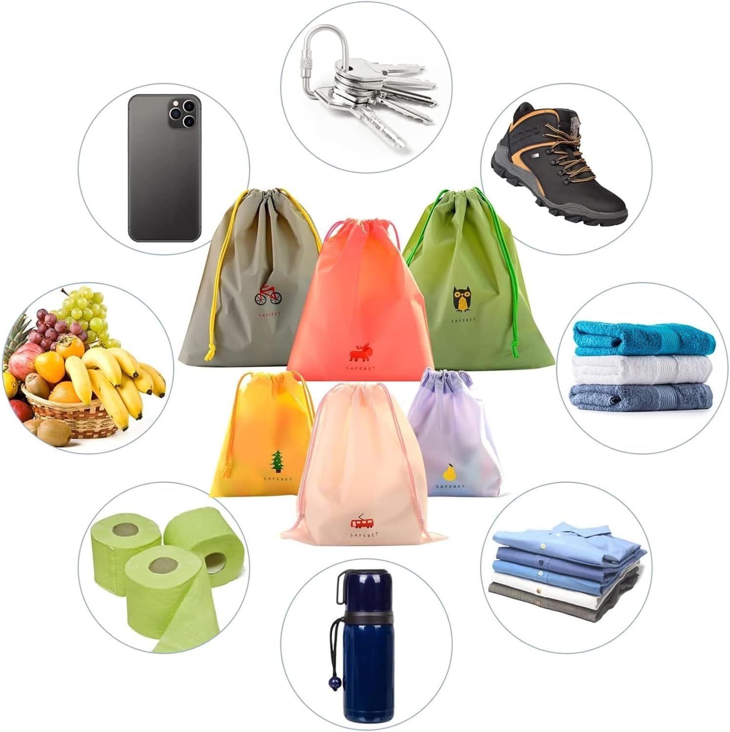 ZXCHOME 6 PCS Organizadores Equipaje Bag, Bolsa Organizadores Viaje Bolsa Organizadores para Ropa, Impermeable, para Almacenamiento Cosméticos, Ropa, Artículos Pequeños - Imagen 6