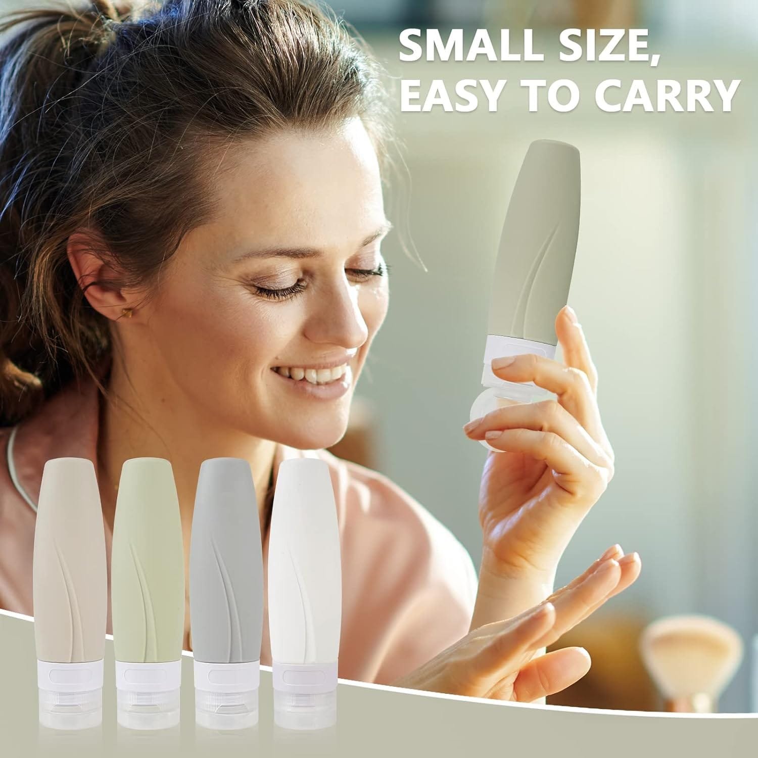 CHSEEO 4 Piezas Botellas de Viaje Bote de Silicona Contenedor de Viaje Recipientes Accesorios de Viaje para Líquidos Champú Loción Artículos de Tocador 90ml #3 - Imagen 6