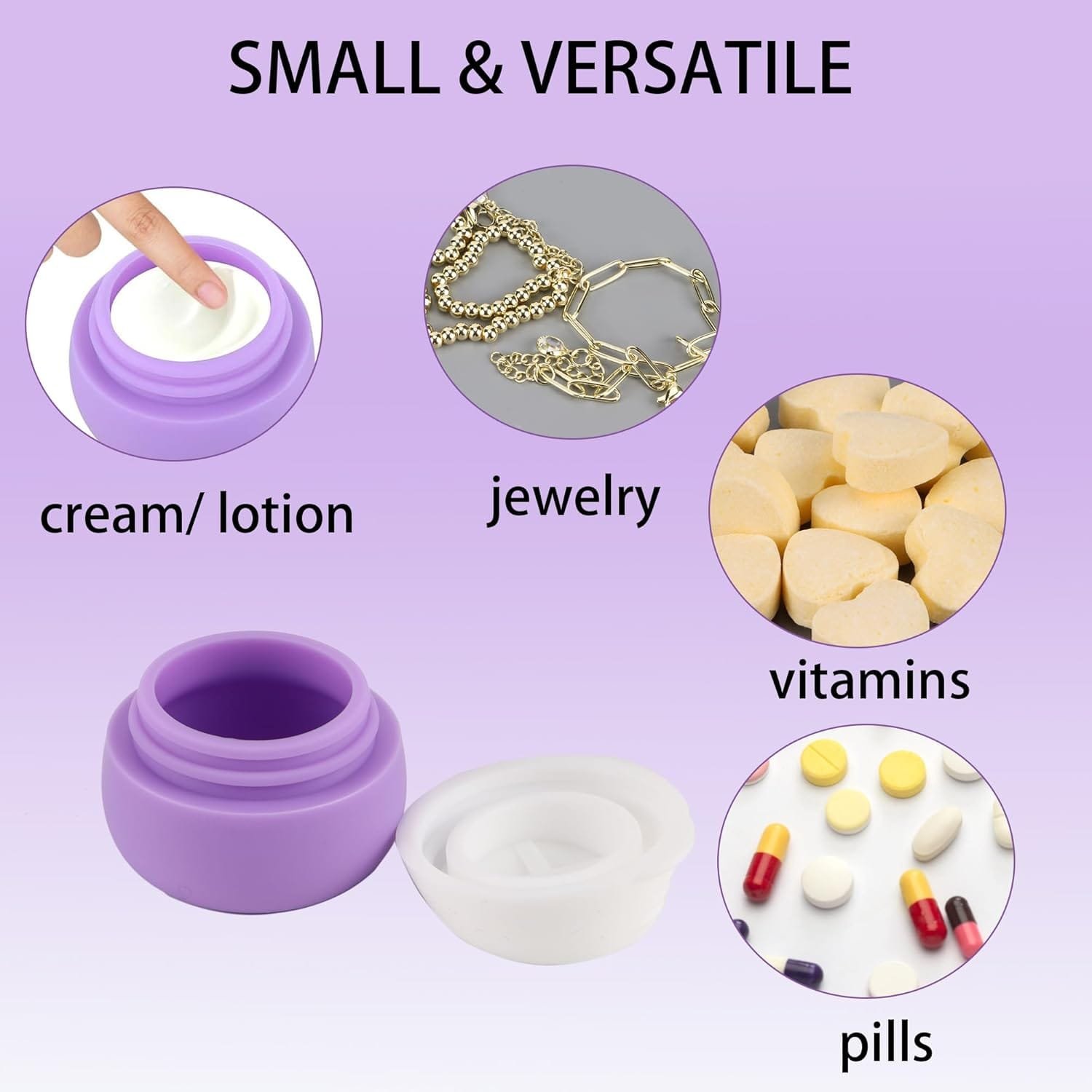 4 Piezas Envase Cosmético,20ml Botellas de Viaje Silicona Botes Rellenables Viaje Tarro vacío con tapón de Rosca para champús,lociones y artículos de tocador - Imagen 3