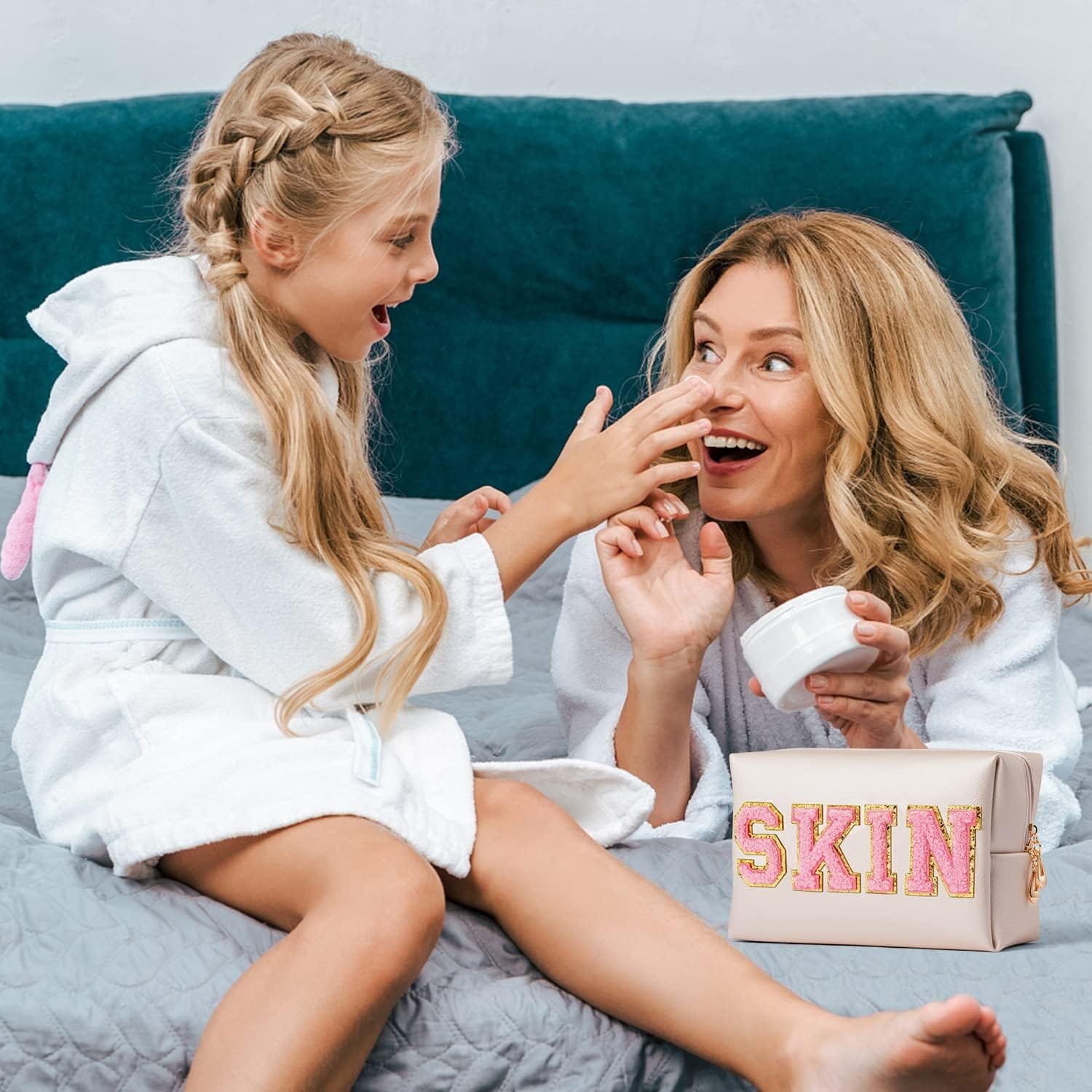 GROBRO7 Skin&Hair Patch,Bolsas de cosméticos de poliuretano de gran capacidad, bolsa de aseo de viaje, artículos esenciales para viajes de negocios y vacaciones, multicolor - Imagen 6