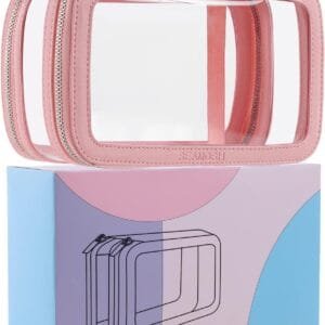 SEAMOSH Bolsa organizadora de Maquillaje Transparente para Mujer, portátil, Ideal para Viajes de Negocios o artículos de Aseo Personal