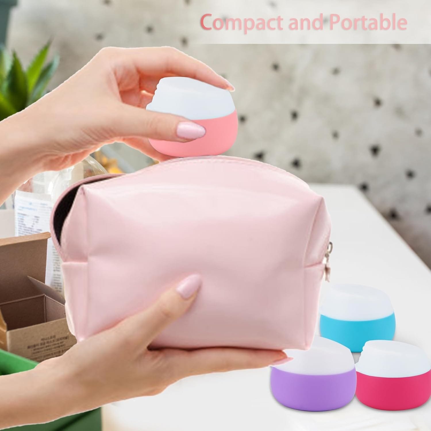 4 Piezas Envase Cosmético,20ml Botellas de Viaje Silicona Botes Rellenables Viaje Tarro vacío con tapón de Rosca para champús,lociones y artículos de tocador - Imagen 6