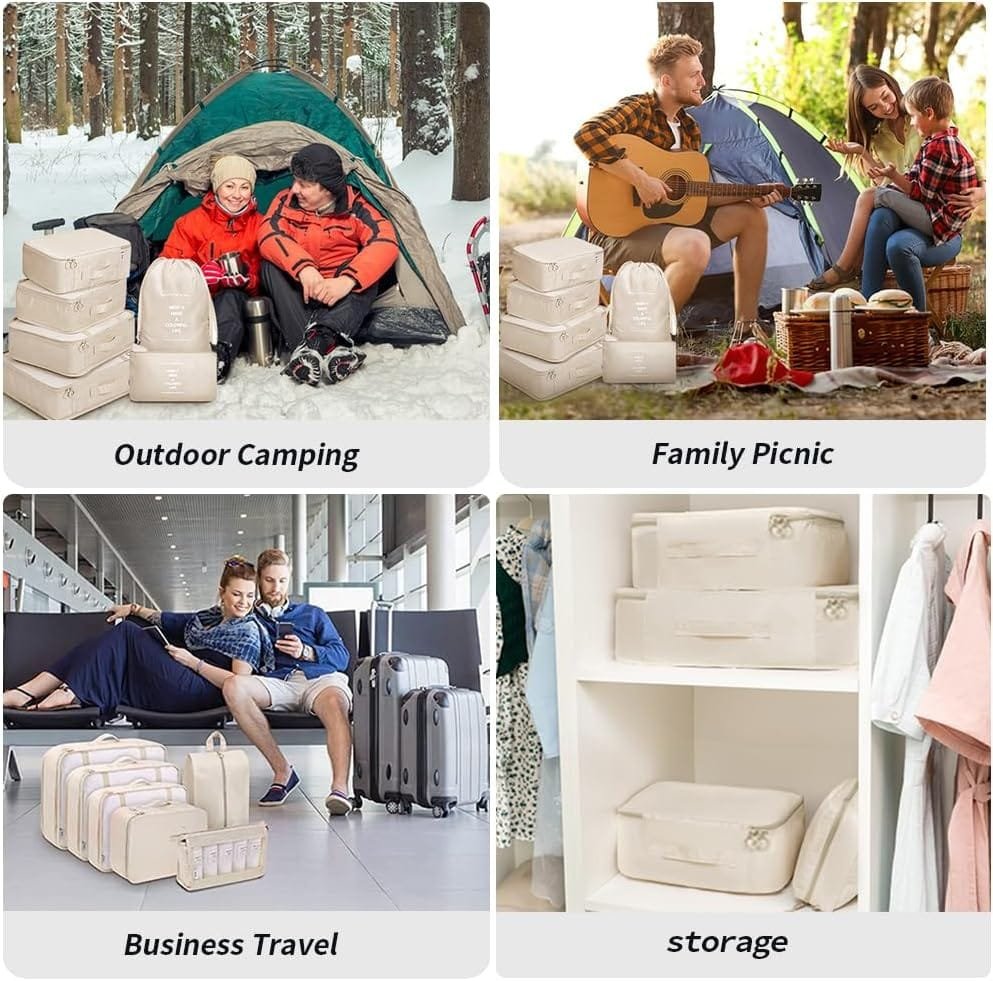 Organizadores para Maletas, 11 Set de Bolsas de Viaje para Equipaje, Packing Cubes Para zapatos, Ropa Interior, Cosméticos, Travel Essentials - Imagen 7