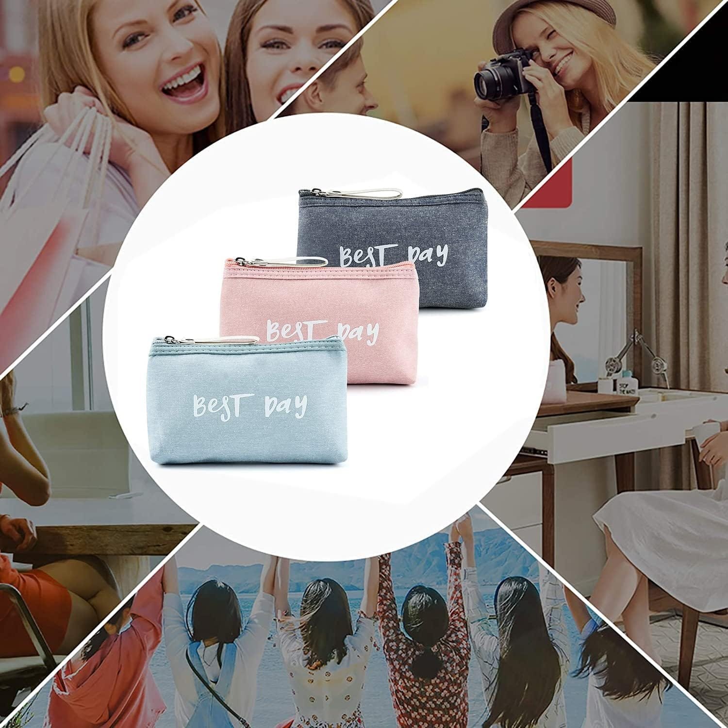 Binnan 3 Piezas Neceser de Cosméticos, Bolso de Aseo Cosmético Impermeable, Bolsas de Maquillaje de Lona, Neceser de Viaje Multifuncional con Cremallera - Imagen 3