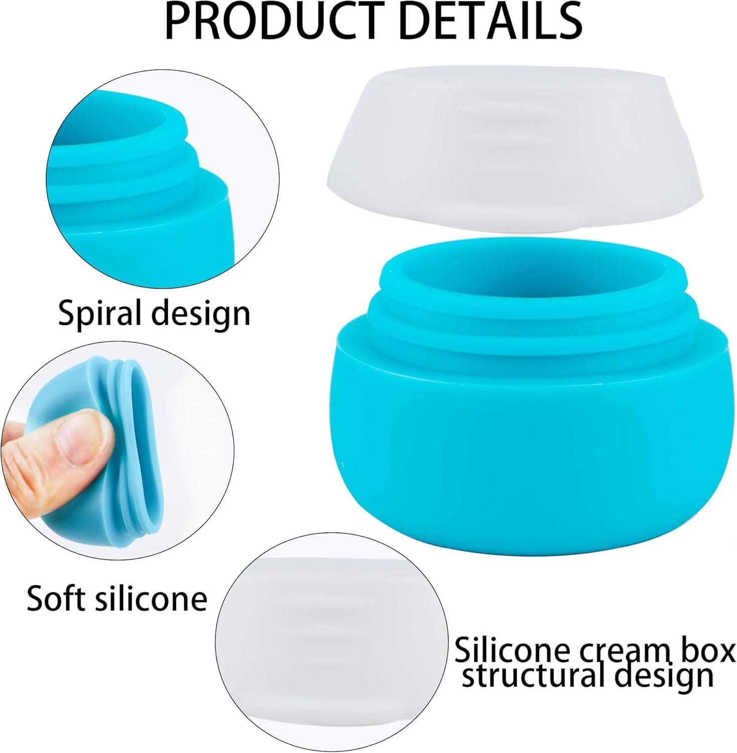 4 Piezas Envase Cosmético,20ml Botellas de Viaje Silicona Botes Rellenables Viaje Tarro vacío con tapón de Rosca para champús,lociones y artículos de tocador - Imagen 2