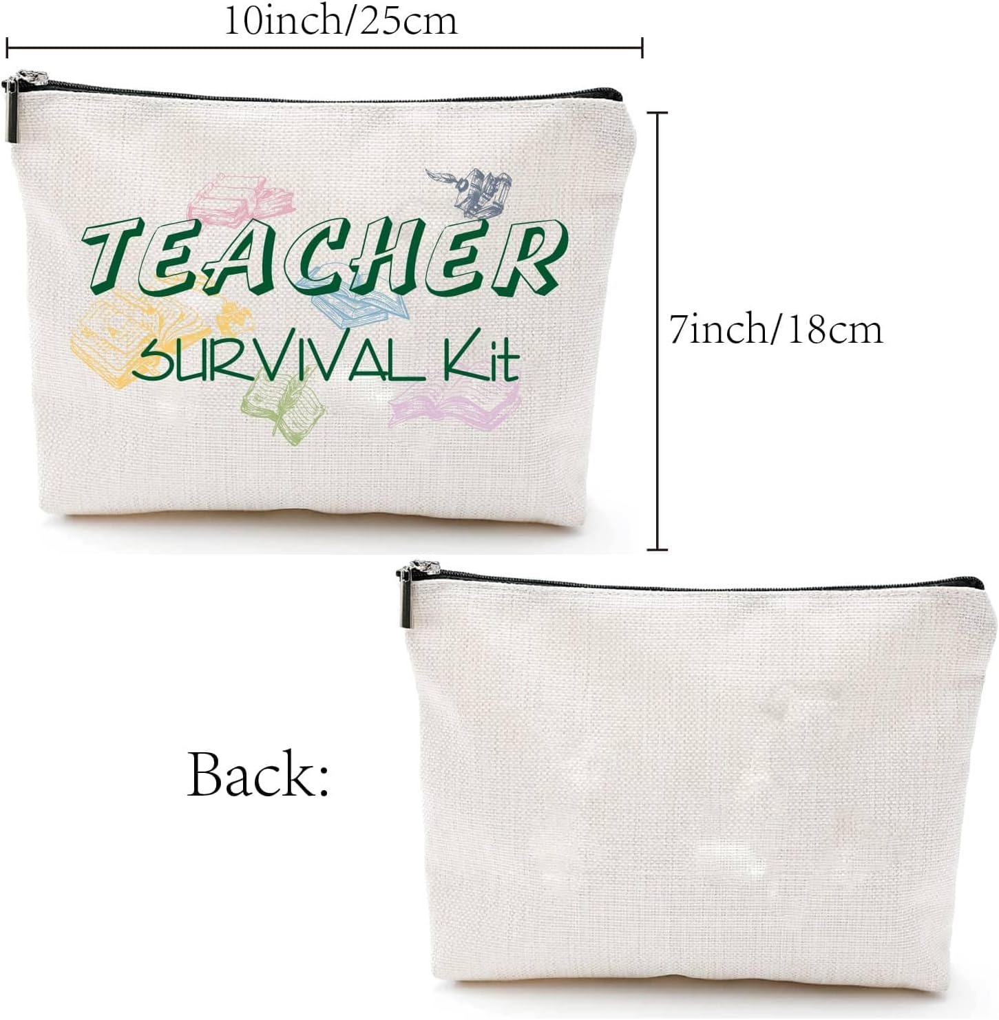 CREATCABIN Bolsas Maquillaje Softbol Bolsa Cosméticos Lona Estuche Multiusos con Cremallera Neceser Viaje Bolsas para Amantes del Softbol Jugadores Fanáticos Amigas Regalos del Equipo 25x18cm - Imagen 2