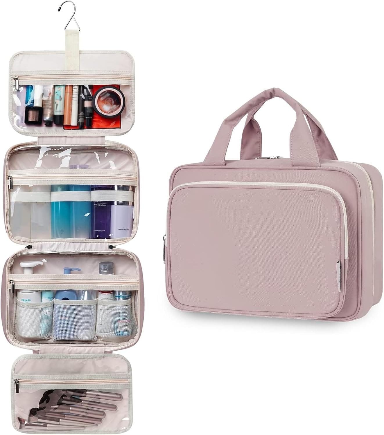 Narwey Bolsa de Aseo Bolsa de Maquillaje de Viaje Organizador de Cosmético Neceser Maquillaje para Mujeres y Niñas - Imagen 2