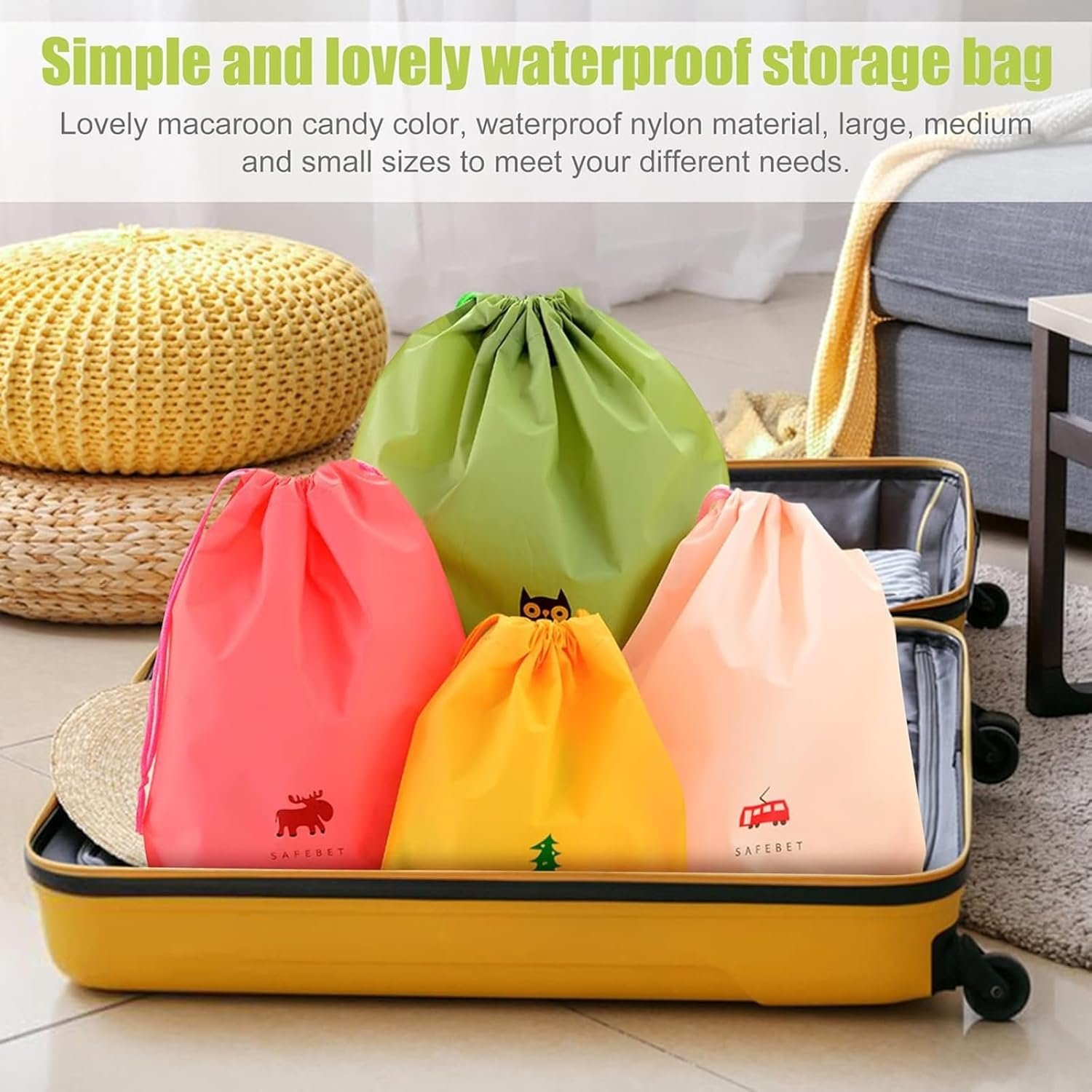 ZXCHOME 6 PCS Organizadores Equipaje Bag, Bolsa Organizadores Viaje Bolsa Organizadores para Ropa, Impermeable, para Almacenamiento Cosméticos, Ropa, Artículos Pequeños - Imagen 5