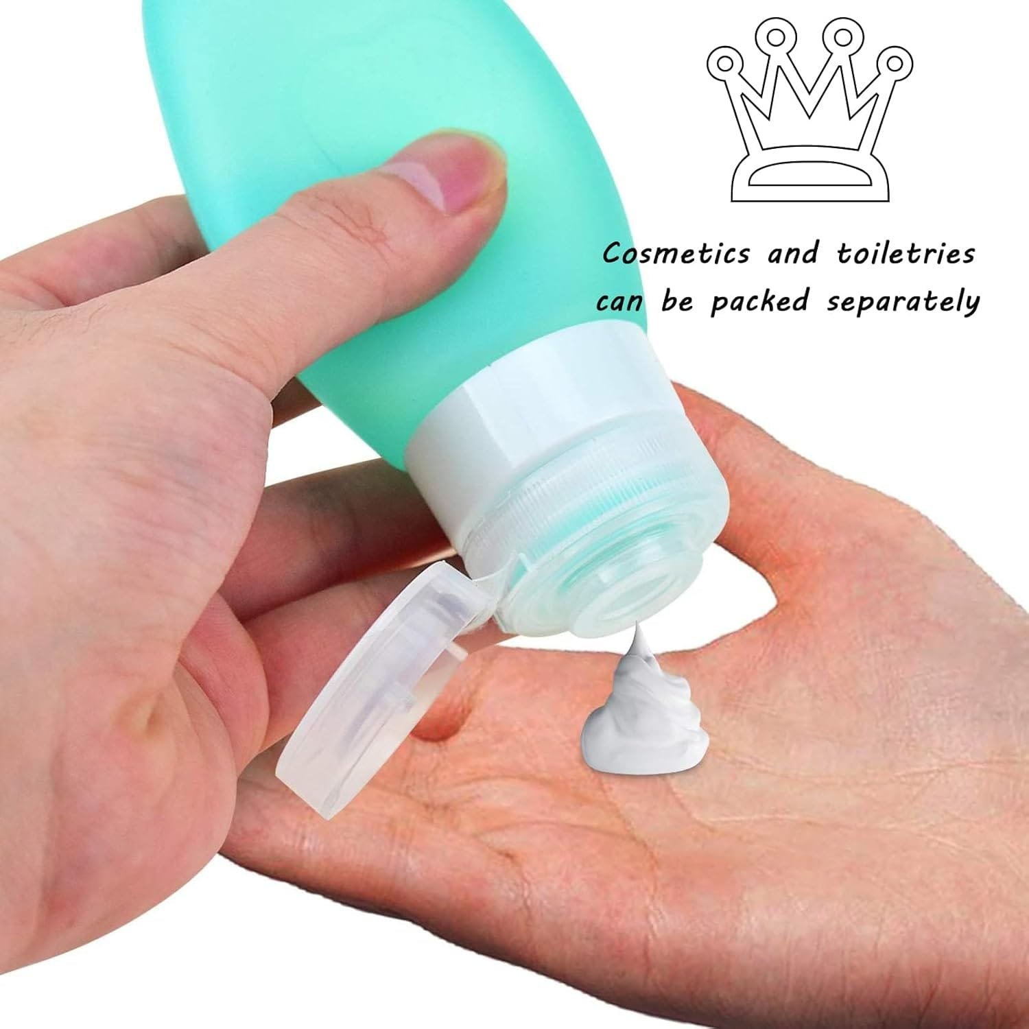 13 Piezas Botes Viaje, Botellas de Viaje Silicona, Lociones y Artículos de Tocador, Botes Viaje Rellenables con Bolsa de Almacenamiento, Adecuadas para Envasar Artículos de Tocador, Cosméticos - Imagen 2