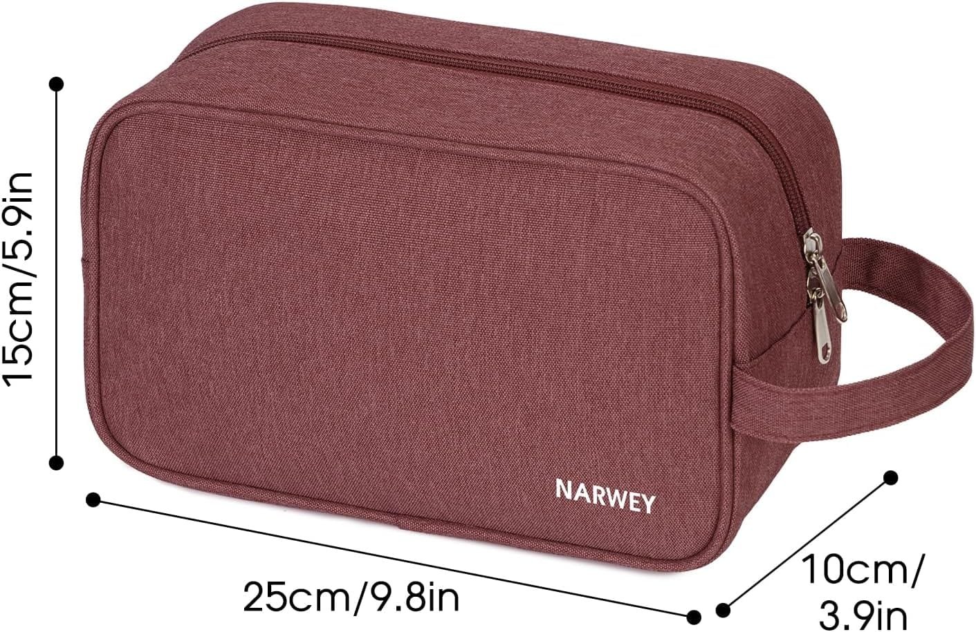Narwey Bolsa de Aseo Neceser Viaje Mujer Kit de Viaje Bolsa de Maquillaje Organizador para Artículos de Tocador Accesorios Cosméticos(Rojo Granate) - Imagen 6