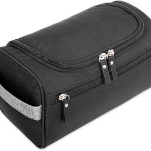 H&S Neceser Viaje para Hombre y Mujer - Bolsa Impermeable con 3 Compartimentos para Artículos de Aseo y Maquillaje - Organizador con Gancho Metálico para Colgar