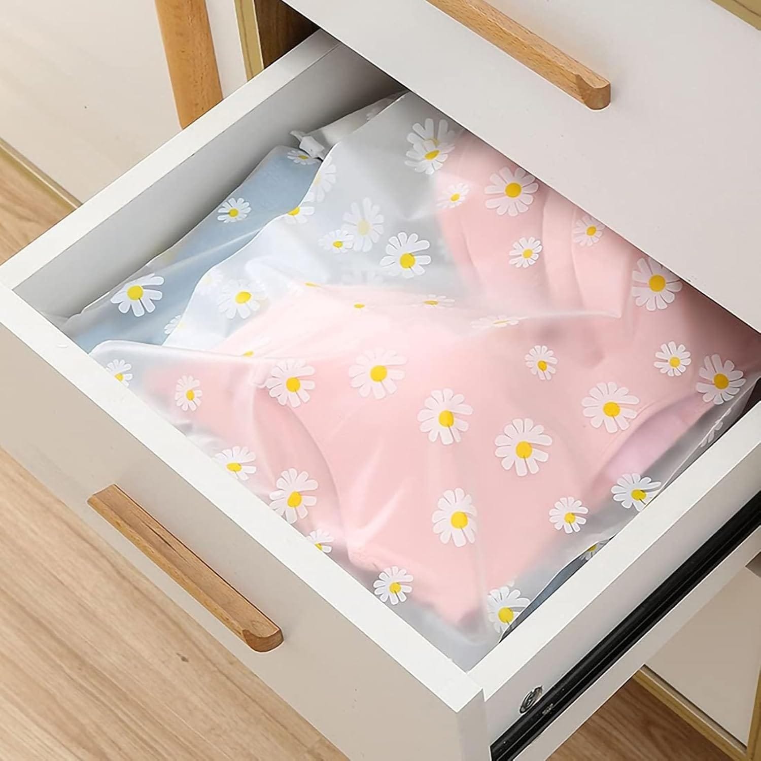 KEYRI 20 Piezas Bolsas de Almacenamiento de Viaje para Guardar Ropa Organizadores de Embalaje de Viaje Ziplock Reutilizable de Transparente para Almacenar Bragas Zapatos Cosmético (Floral) - Imagen 8